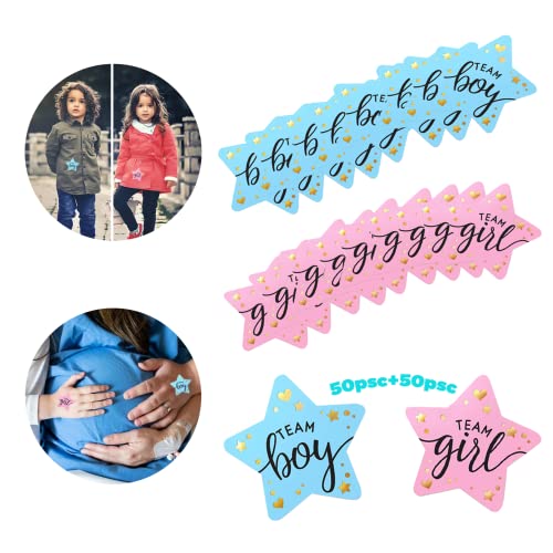 kajkey® 100 Pezzi Baby Shower Adesivi Etichette Oro Glitter Team Girl...