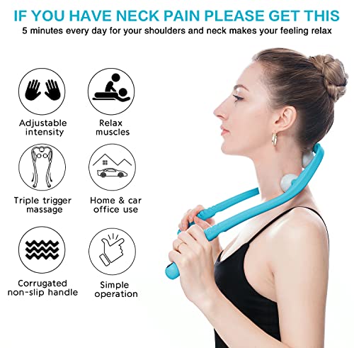 Lyanxinlei Neck Massager, Handheld Shiatsu Deep Tissue Shoulder Massager With Multiple Trigger Points For Pain Relief & Bonus Gift Scalp Massager #TOP4