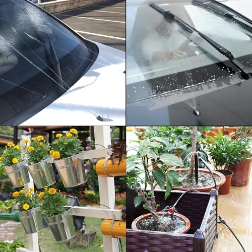 MirraSwit 4M Scheibenwaschanlage Schlauch, Wischwasserschlauch Reparaturset, Automotive Schlauch, mit 15 Stücke Schlauchverbinder für Universal Wischwasserschlauch Spritzwasserschlauch