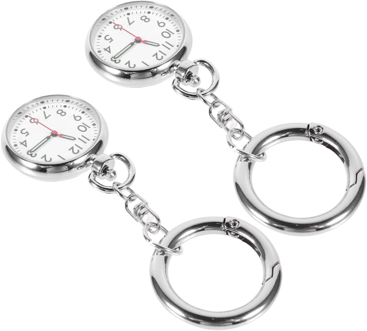 LALADEFIEE 2pc Nurse Student Form Pocket Watch Keyring