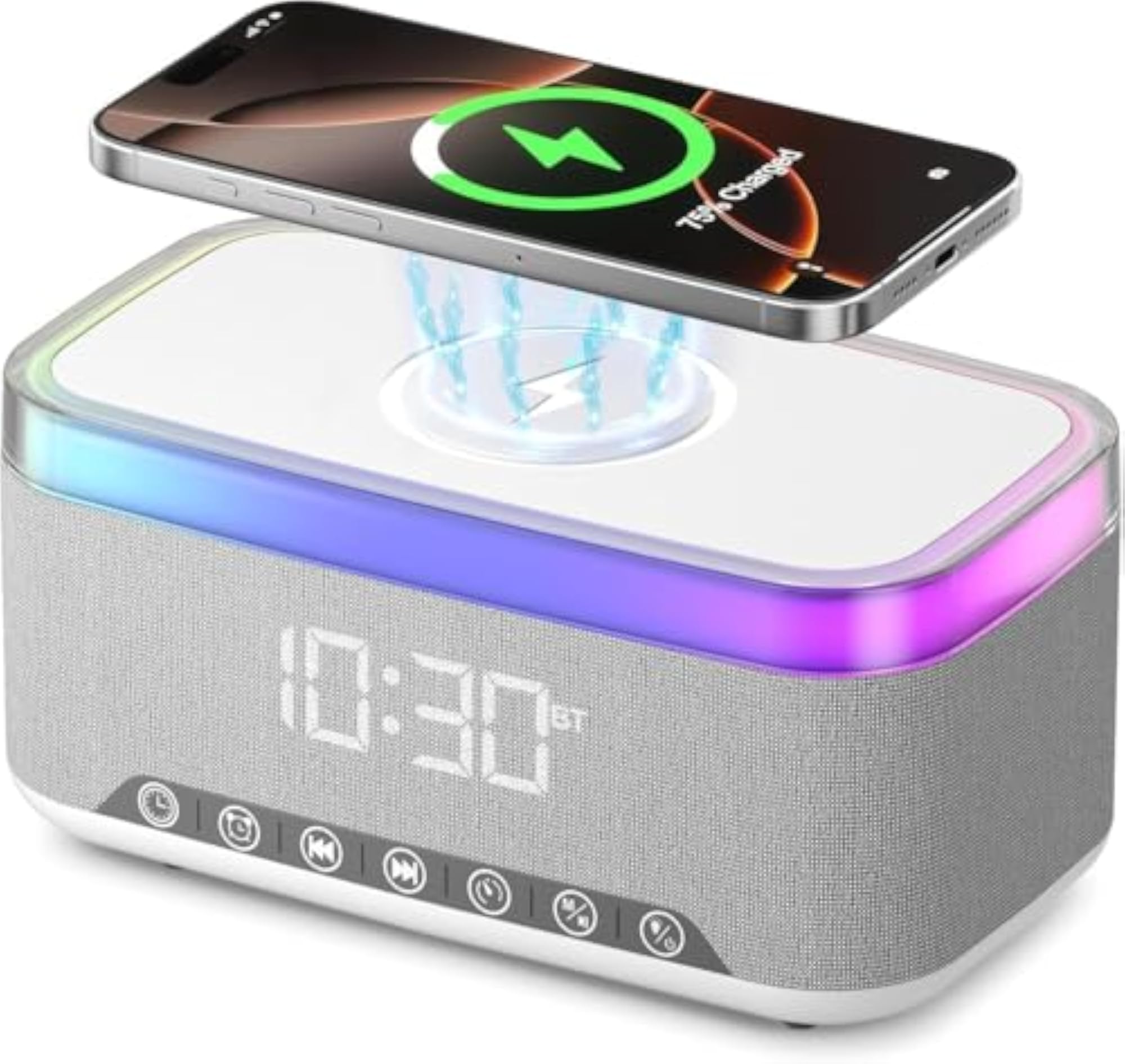 Bluetooth Speaker Alarm Clock with RGB Night Light