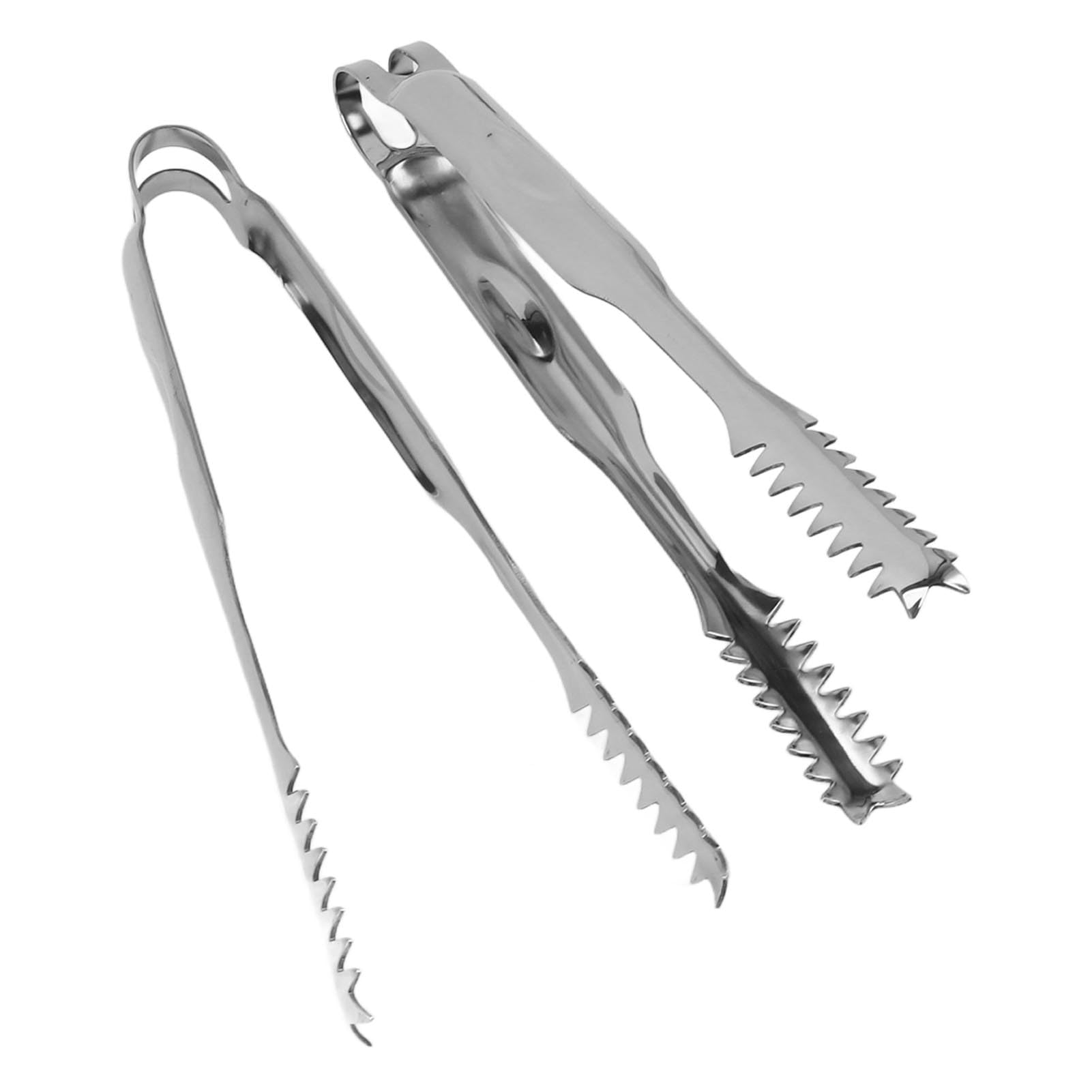 Pinze per ghiaccio da 10 pezzi Pinze per alimenti in acciaio inossidabile Facile da pulire Presa forte Versatile per feste Grill BBQ Bar (22,8 cm)