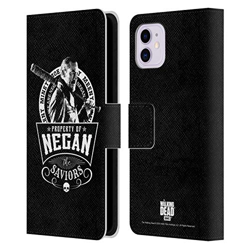 Carcasa de iPhone 11 de The Walking Dead con tapa de cuero de Negan