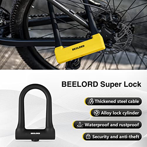 Beelord Bike U-Lock, Heavy Duty Anti-Theft Bicycle U Lock, 18Mm Shackle With Keys, Security Lock For Bicycles, E-Bikes, Scooters #TOP4