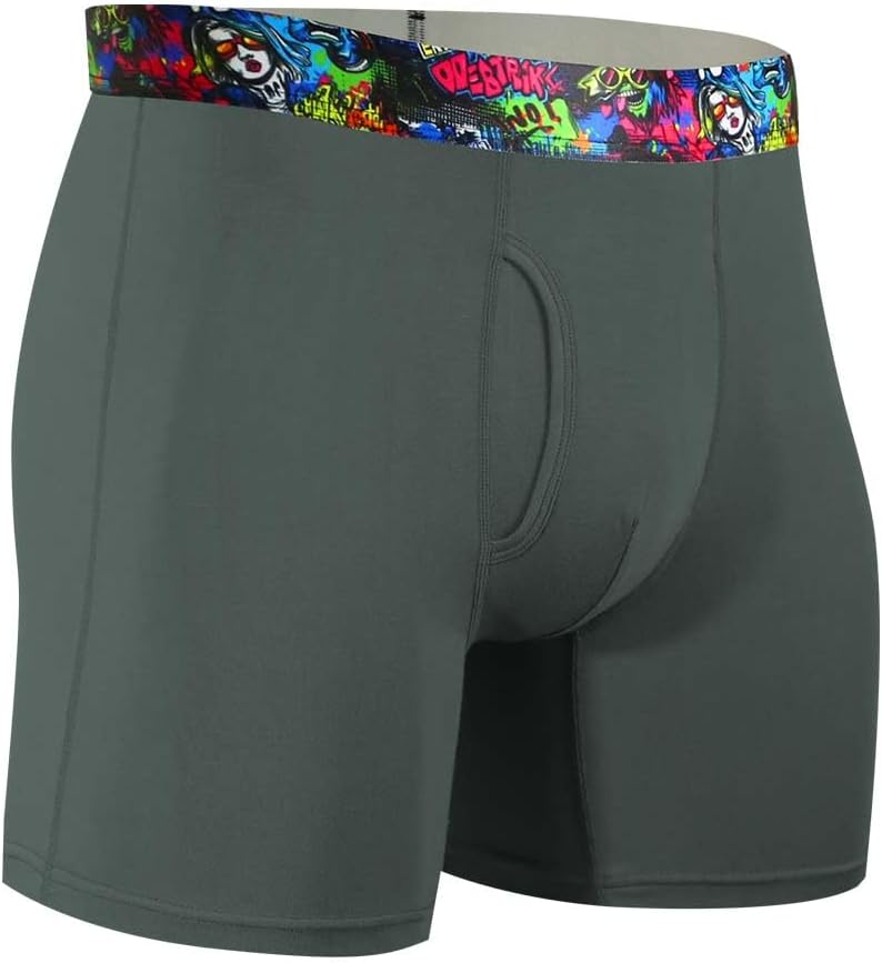 Men's Underwear Boxer Briefs Bamboo Viscose Trunks Breathable and Cool with Fly Underwear for Men (4 or 7 Pack) - Image 5