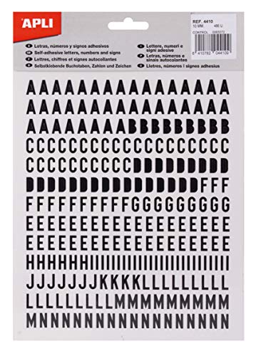 APLI 4410 - letras adhesivas mayúsculas 10 mm