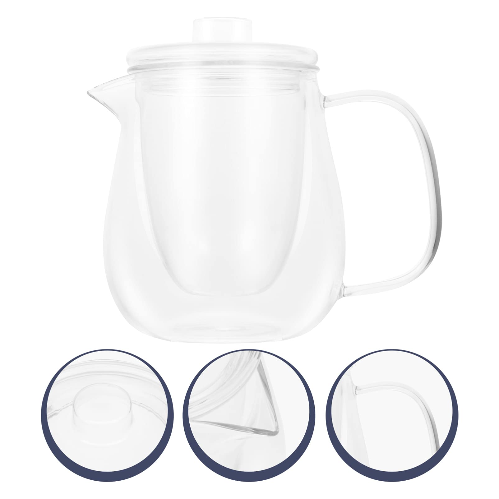 Tetera De Vidrio Resistente Al Calor Hogar Tetera Práctica Transparente Para Preparar Té o Infusión De Vidrio Para Uso Diario