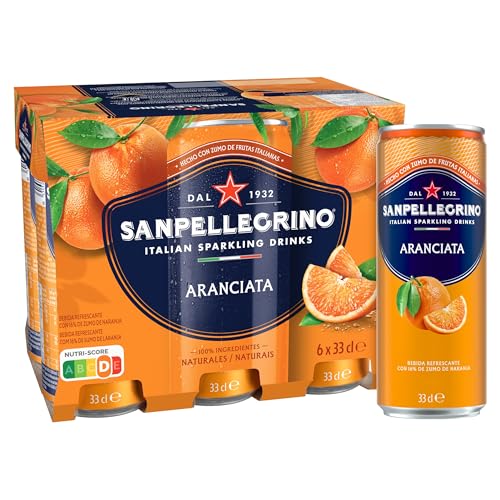 San Pellegrino Refresco Naturali Naranja, 6 Latas de 33cl