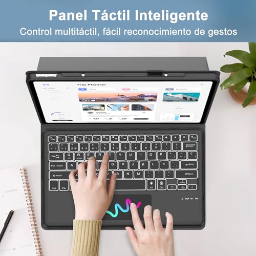 Teclado Bluetooth Lenovo Idea Tab Plus 12.1" 2025 FOGARI con Touchpad Español Ñ Negro 4