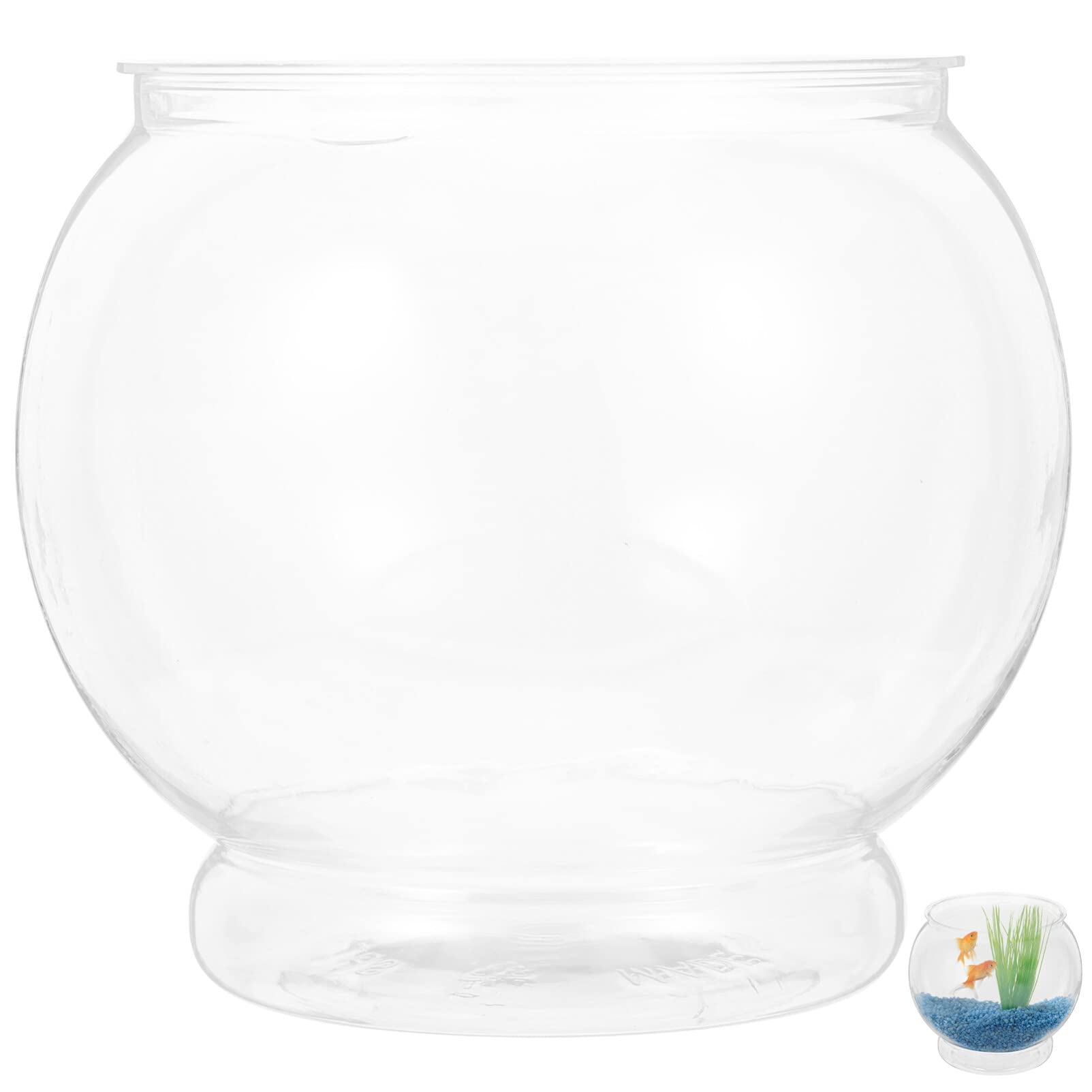 FRCOLOR Cuencos De Plástico para Peces Pecera Redonda Grande De Plástico Transparente Pecera Dorada Jarrón Maceta Pecera De Colores para Boda Fiesta Evento Navidad Vacaciones Decoración