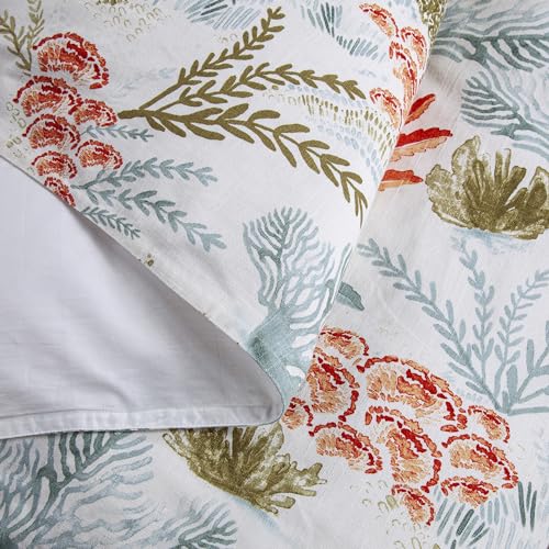 Image of HiEnd Accents Oceania 3 Piece King Coral Coastal Bedding Comforter Set