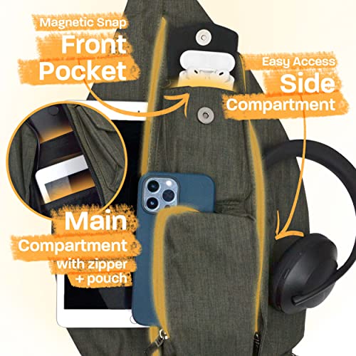 Rucksack Pickleball Bag, Anti-Theft Crossbody Sling, USB Charging Connector Port, Backpack, Blue Camo3