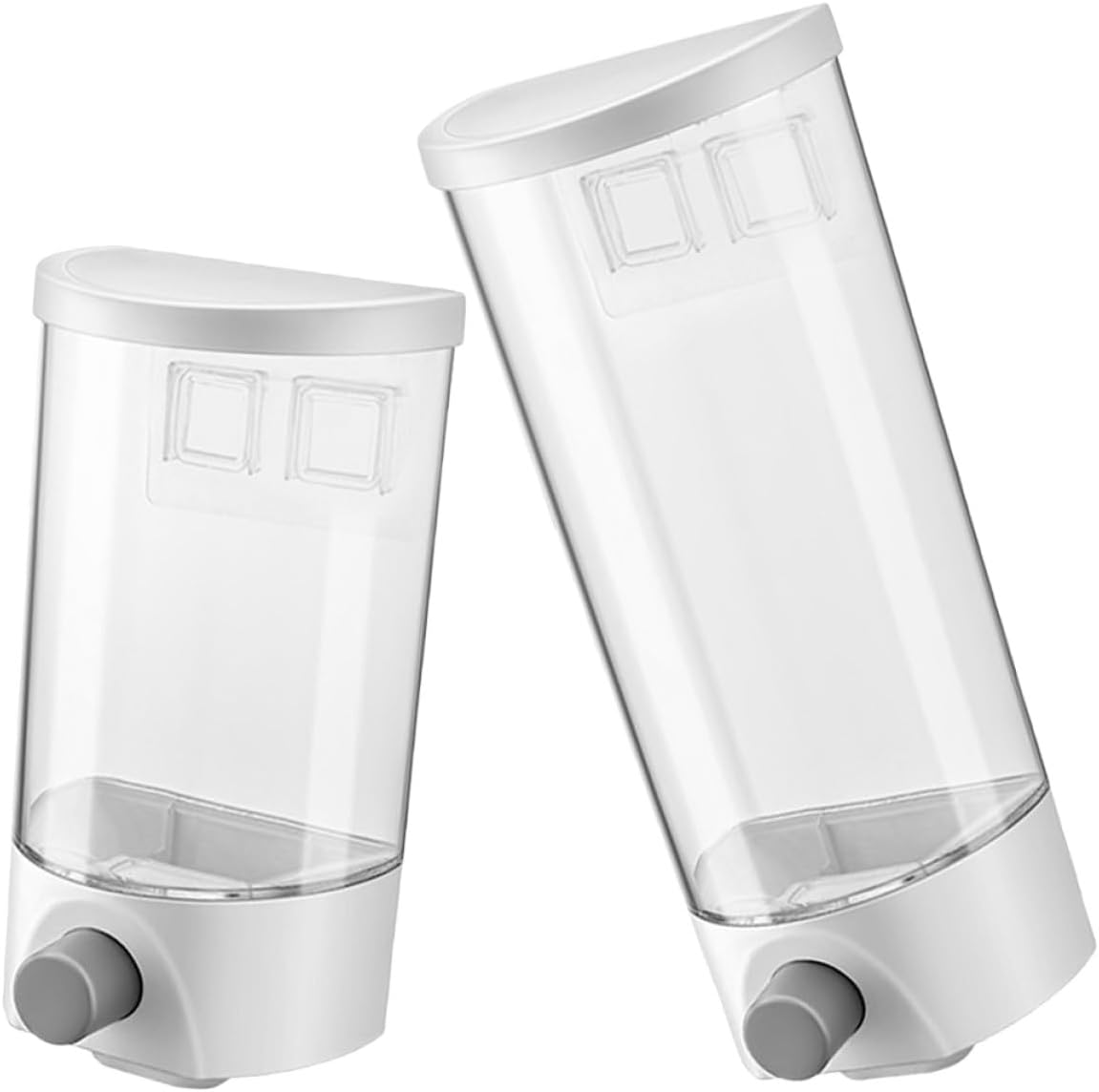 2pcs Wall Mounted Food Storage Containers with 1l 1.5l Capacity, Dustproof Grain and Legume Dispensers for Kitchen Pantry Organization