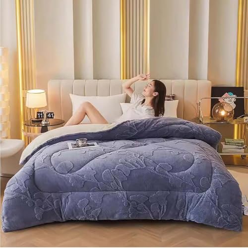 Trapunta Invernale, Coperta in Cashmere, Coperta Pesante per Letto, Piumino Matrimoniale Invernale Caldo, Morbido e soffice, per Biancheria da Letto Domestica,001,180x200cm(3.4kg)