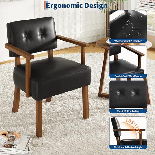 Sillón Plegable Cuero Sintético Negro miniatura 3