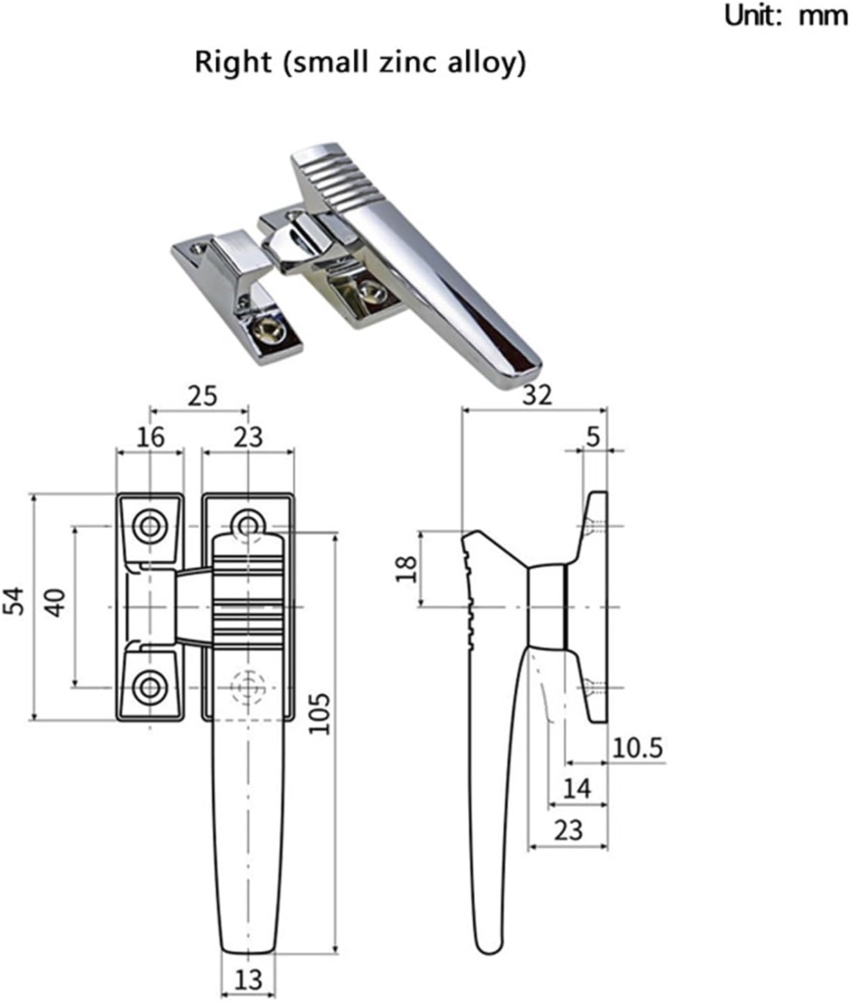 Zinc Alloy Door Handles Refrigerator and Oven Cabinet Locks 1Pcs(Right -Small)