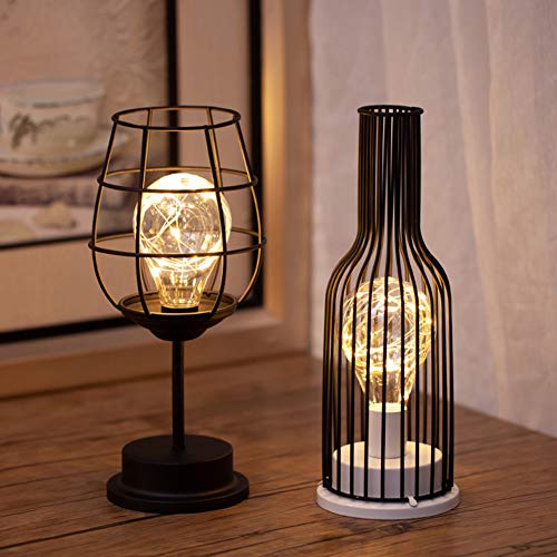 LED-bureaulamp wijnfles tafel licht industriële metalen smeedijzeren lamp moderne Home decoratie wijnfles decoratieve… - Afbeelding 5