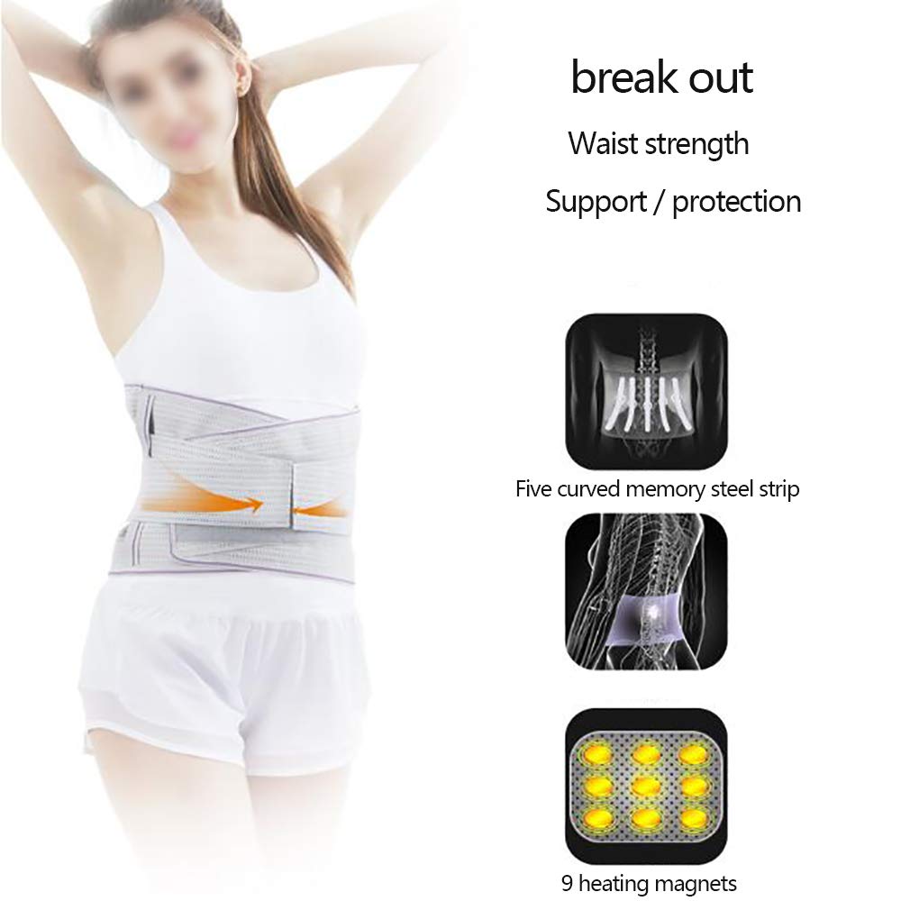 Faja Lumbar Fitness, cinturón de Soporte Lumbar, cinturón de compresión para Hombres y Mujeres, Alivio del Dolor de Espalda, Hernia de Disco, ciática, escoliosis y más,XXL