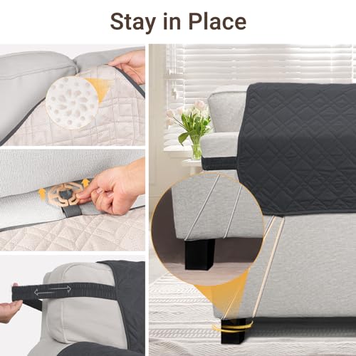 RHF AntiSlip Loveseat Covers For Leather Sofa, Couch