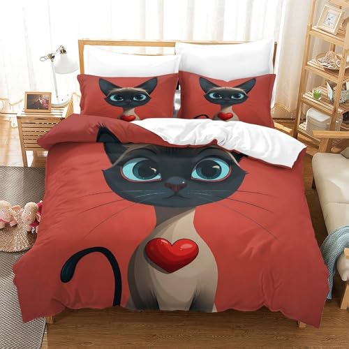 Housse de couette lapin mignon microfibre hypoallergénique 220x240 parure de lit 3D