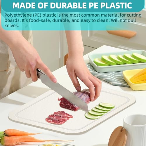 Image of TonGass RV Sink Cutting Board for Most RV Boat Kitch Sink | 14 1 /2 inchx12 1 /2 inchx1 /2 inch, Plastic Chopping Board with Adjustable Rubber Feet, Built-In Juice Groove and Corner Cut for Scrap