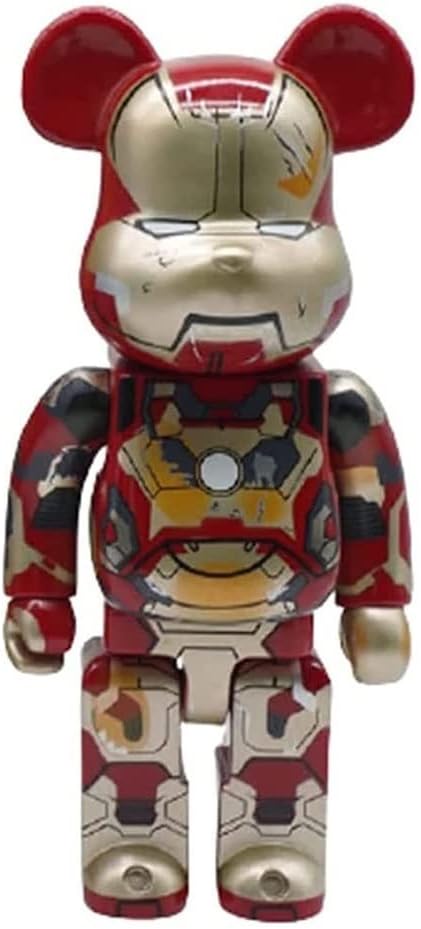 DJFOG تماثيل Bearbrick ، ​​مكعبات بناء الدب العنيف تحمل مفاصل متحركة - الرجل الحديدي عنصر جامع لتزيين علب عرض عشاق الألعاب هدايا عيد الميلاد (Size : 28cm)
