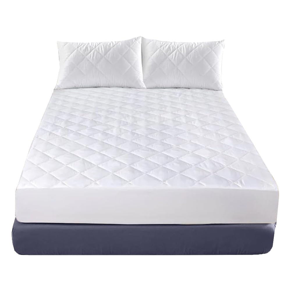 Lancashire Textiles 100% Cotton Breathable Mattress Protector for Single Bed 38cm Deep Skirt Allergy Proof, Hypoallergenic Cotton Fabric Adds Extra Layer of Comfort, Revives & Extends Life of Mattress
