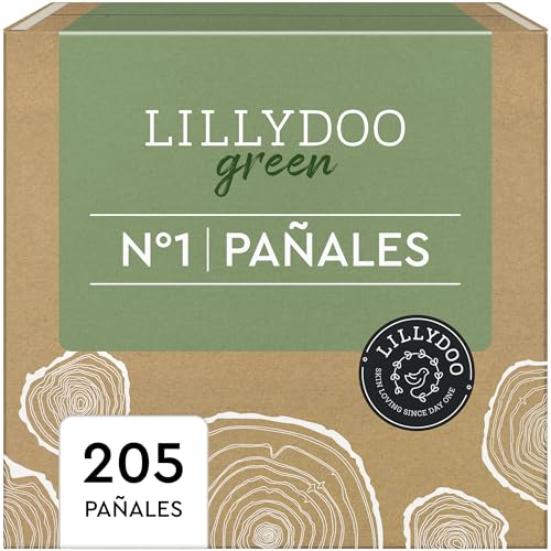 Pañales LILLYDOO green con un impacto ambiental reducido, talla 1 (2-5 kg), 205 unidades