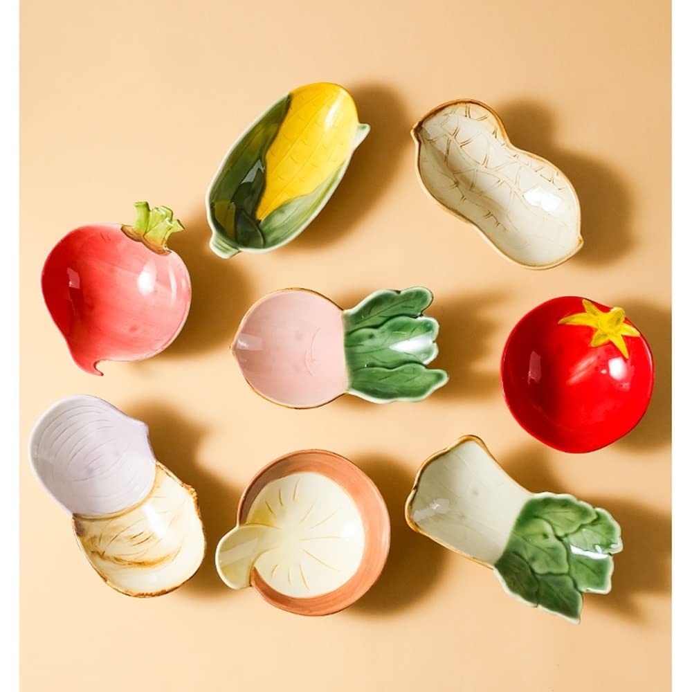 Plato para mojar Cuencos para mojar Vajilla de cerámica Plato Creativo de Frutas secas en Forma de Cebolla Plato para refrigerios Plato de Frutas Plato de Verduras para el Hog