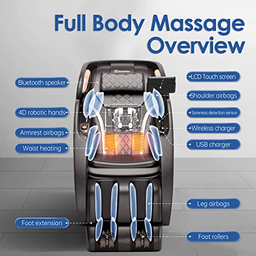 Real Relax 4D Massage Chair, Sl Track Full Body Zero Gravity Shiatsu Massage Recliner With Ai Care Voice Control Heating Ps6500 #TOP7