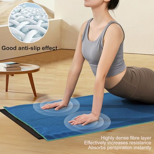 Yoga Towel Non Slip Hot Yoga Towel for Mat 24" x72" Yoga Blanket Travel Yogas Mat Towell Quick Dry Gym Fitness Mat Towell with Grip Dot Microfiber Yogas Mats Cloth Hot Mat Cloth with Mesh Carrying Bag - Image 5