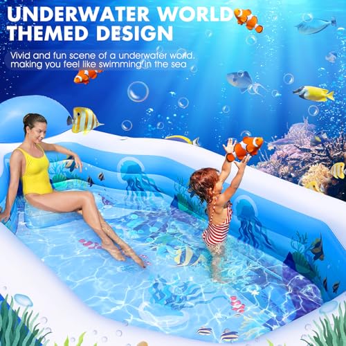 image for StarOcean Inflatable Pool with Canopy, Large Inflatable Swimming Pool 