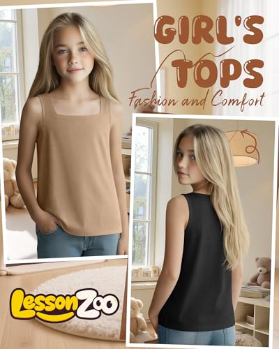 Image of 3 Pack Girls Square Neck Tank Tops