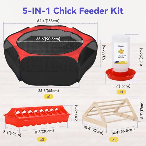 Image of Pawaboo Chick Brooder Box for Chick Starter Kit, Red+Black