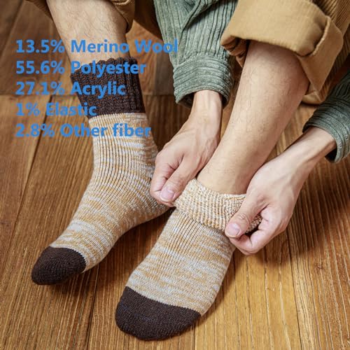 Image of MAGIARTE Womens Boot Wool Socks Christmas Gift Pack Winter Thick Warm Vintage Cozy Crew Socks for Women 3 /4 /5- Pack