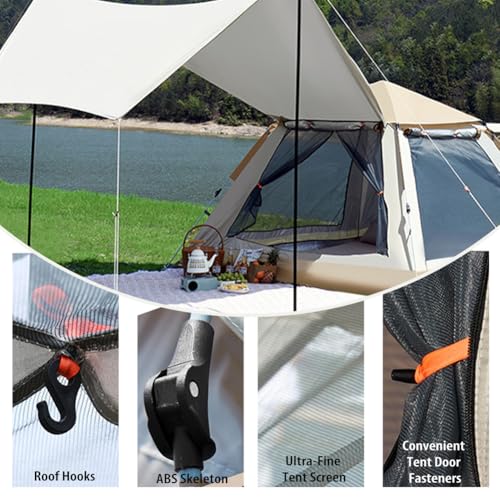 Carpa familiar camping con toldo 10m2 ventilación 4 lados miniatura 4