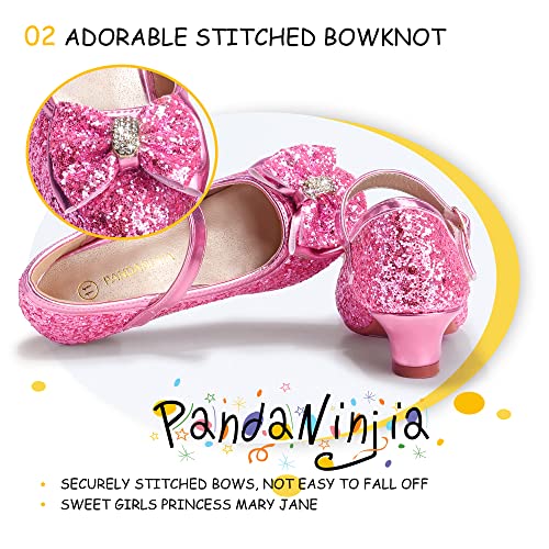Image of PANDNAINJIA Girls Dress Shoes Toddler Heels Mary Jane Pumps