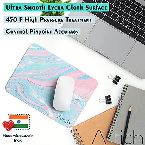 Image of Artich Designer Gaming Mouse Pad for Office Laptop /Computer with Super Soft Non-Slip Rubber Base and Lycra Cloth Surface for Silky Touch Rectangle (Spectrum of Flowing Rainbow)