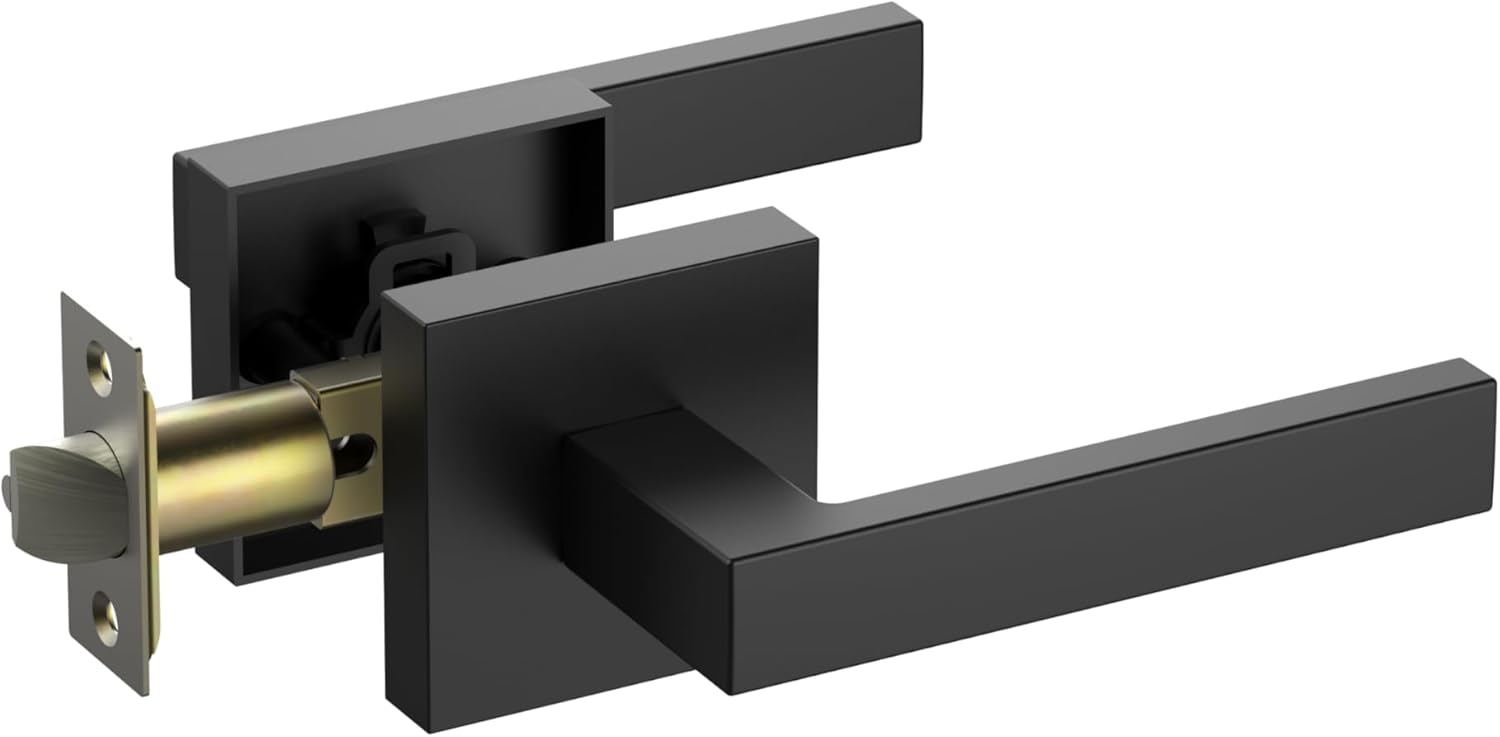 eufy Security Square Door Handle - Easy Installation, Fits All - Matte Black
