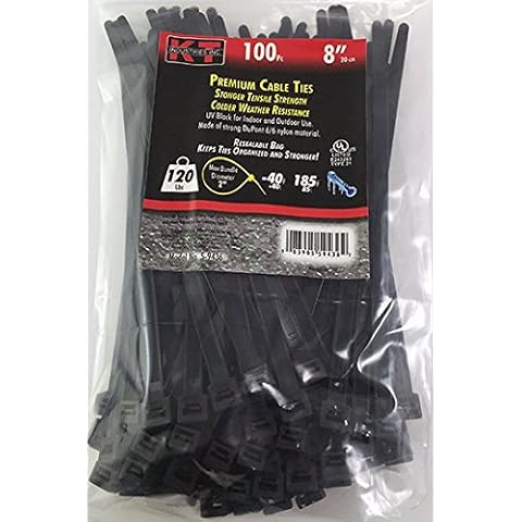 K-T Industries 5-9436 7.9-Inch Heavy Duty, Ultraviolet Black, 100-Pack Cover
