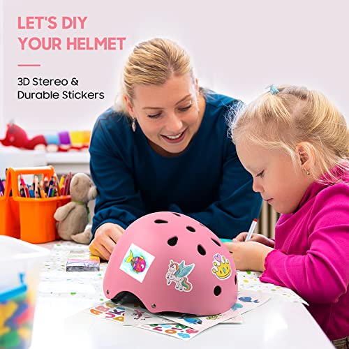 Kids Bike Helmet, Kincane Kids Bike Helmet With Diy Stickers For Toddler Boys Girls, Skateboard Roller-Skating Bicycle Scooter (Pink, Small) #TOP5