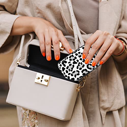 Image of Credit Card Holder, Mini Aluminum Card Wallet RFID Blocking Slim Metal Hard Card Case for Women Men, White Leopard