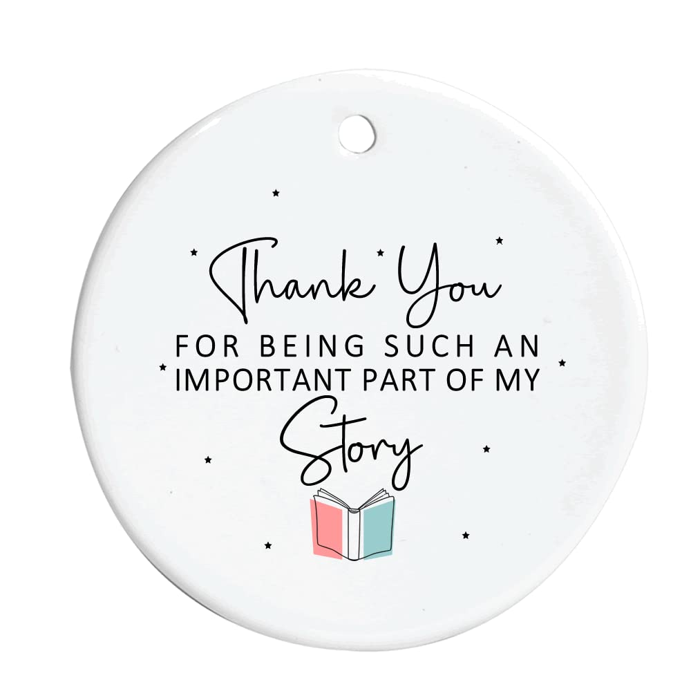 Maisie Moo Gifts Limited White Thank You For Being Such An Important Part Of My Story Ceramic Round Hanging Ornament Decoration Sign