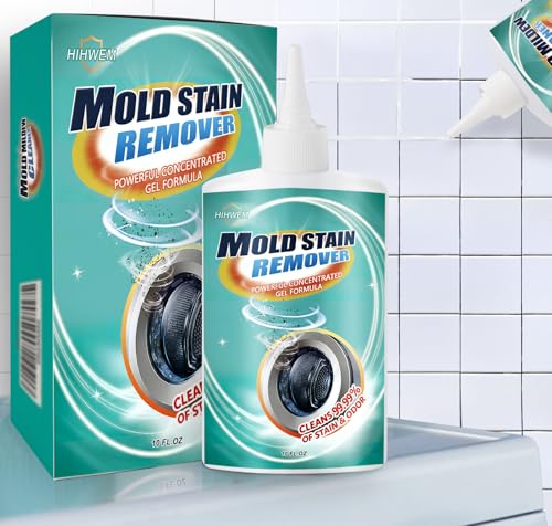 Bleach Stain Remover Gel Heavy-Duty Tile Grout Cleaner - Bleach Washer Cleaner for Stain Removal in Bathroom Kitchen Washing Machine Seals & More | 10 Oz Multipurpose Household Cleaner