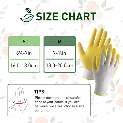 Handlandy Womens Gardening Gloves, 3 Pairs Breathable Nitrile Coated Yard Work Gloves thumb #6