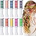 Kalolary 10 colores Tiza de Pelo, Tiza temporal para el cabello para niñas Hair Chalk Peine de tiza no tóxico, para niños, ideal para Navidad, cumpleaños, fiestas, regalos para niñas y niños