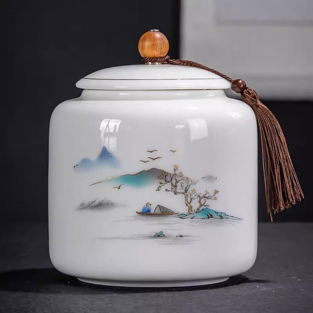 Przechowywanie herbaty Duży ceramiczny dzbanek na herbatę Biały porcelanowy szczelny słoik do przechowywania Słoik na herbatę Magazyn herbaty Luźna herbata liściasta Kanistry kuchenne