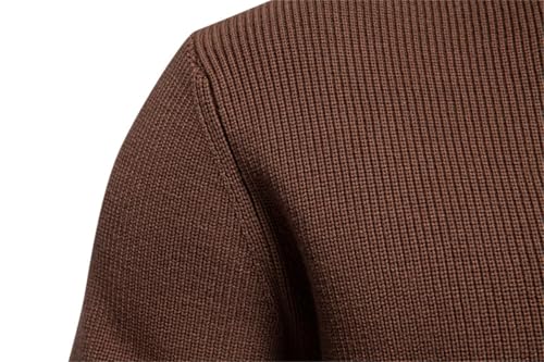 Men's Stand Collar Sweater Button Neck Thermal Sweater Tops Vintage Casual Knit Pullover Jumper4