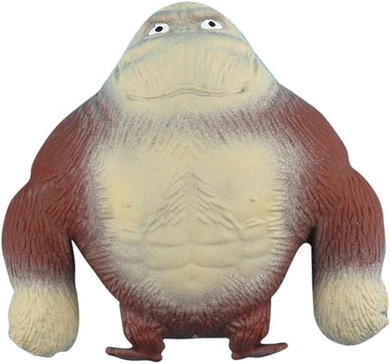 KUYY Gorilla Squishy Toy, Stretch Gorilla Figure for Twisting Pulling Toy, Latex Wild Animal