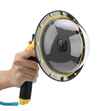 TELESIN Gopro Dome Port for GoPro Hero8 Black, Underwater 6 inches GoPro Diving Dome Port with Waterproof Cover Case + Floating Bobber Handle + Trigger for GoPro Hero 8 Black